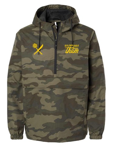 HOODED CAMO ANORAK-EMBROIDERED
